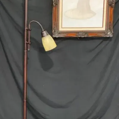 Torchiere Floor Lamp & Elegant Framed Art