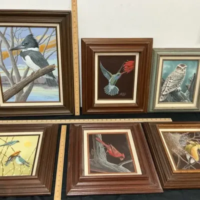 Picture Frames (7) With Painted Art