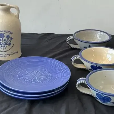 Pfaltzgraff Wyngate blue, Henry McKenna Jug, & Bastine Pottery