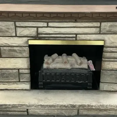 Faux Stone Vintage 1960 Style Fireplace