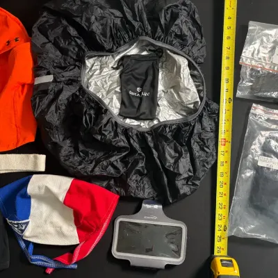 Cycling & Running Gear Lot – Under Armour, Nashbar, Rain Cover & Accessories