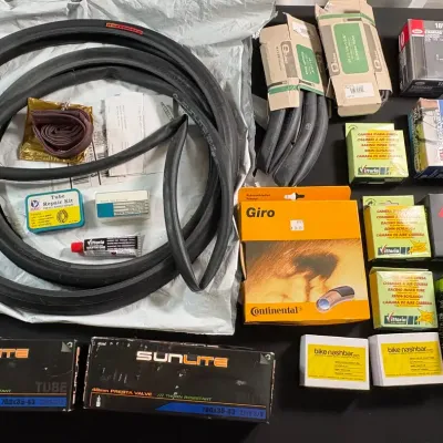 Large Bicycle Tire, Tube & Repair Parts Lot – Sunlite, Vittoria, Nashbar, Bell, Slime