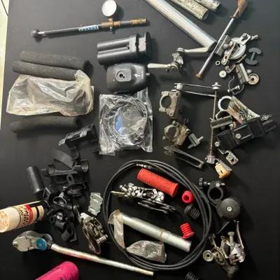 Large Assorted Vintage Bicycle Parts & Accessories – Brakes, Derailleurs, Cables, Pumps & More