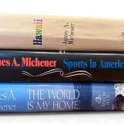 James A. Michener "The World Is My Home" (First Edition), Hawaii, & Sports In America Books