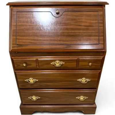 Wooden Slanted Drop-Front Secretary Desk