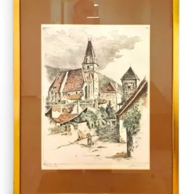 Marianne L. Almásy Framed Street Etching, Signed & Numbered (38/195)