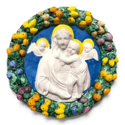 Italian Otello Dolfi Ceramic Madonna With Child