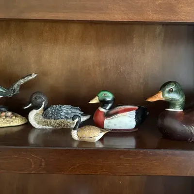 Duck Figurines And Duck Basket