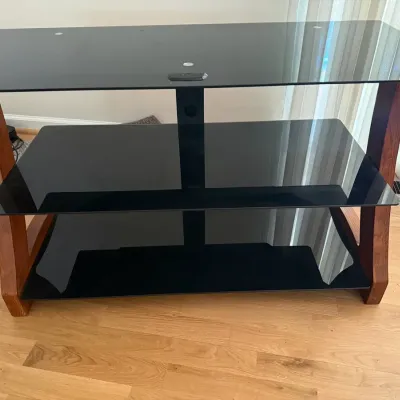 TV Stand, Wood And Glass, Sleek