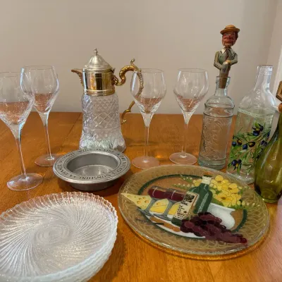 Wine Set, Vintage German Puppet Wine Corks 