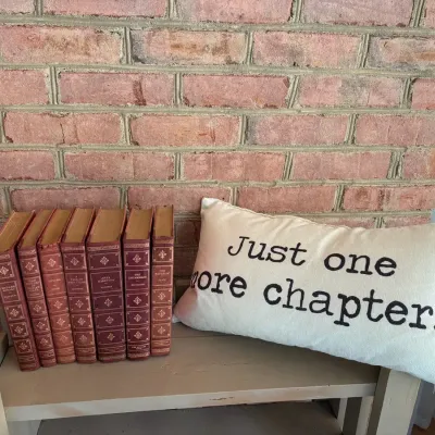 Vintage Hardback Book Set Classics Printed 1947 with Millenial pillow