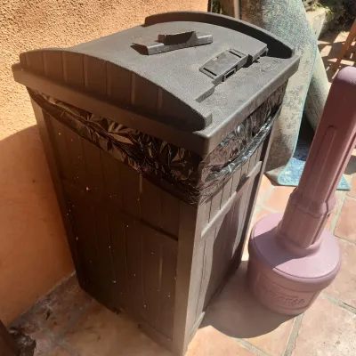 Patio Trash Can & Cigarette Disposal for Outdoors