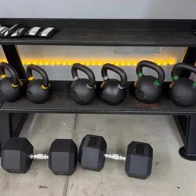 Rack & REP Fitness Powder-coated Cast Iron Kettlebell 6 Pieces, 16kg 20kg 24kg 