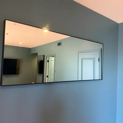 Pair Of Wide Mirror Decorative With Black Frame | Heavy 