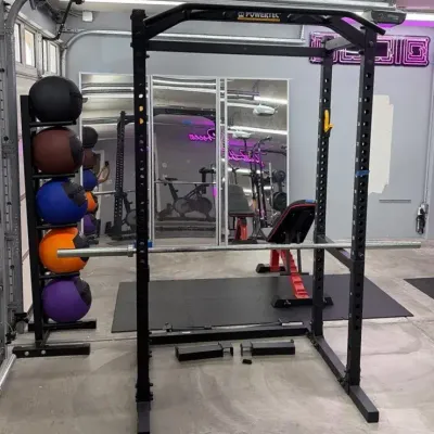 Powetec Workbench Power Rack w Kabuki Kadillac Bar 88”L