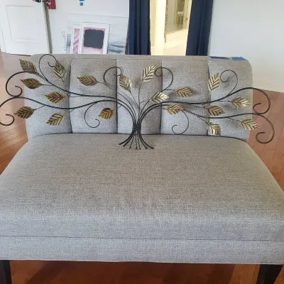 Two Tone Metal Wall Art of Organic Leaves- Iron and Brass tones- matte finish