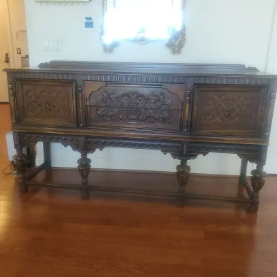 Antique Jacobean Revival Carved Wood- Gorgeous carving and details- Excellent condition- storage! 
