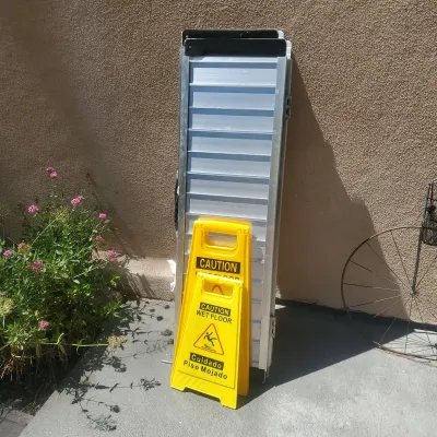2 Wheelchair Ramps and Wet Floor Signs 