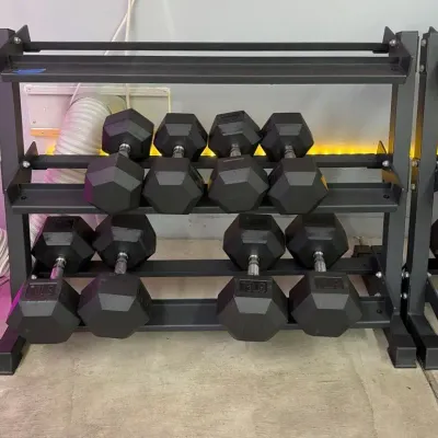 Weights 8 Pcs And Rack. Located Street 45-75 Lb