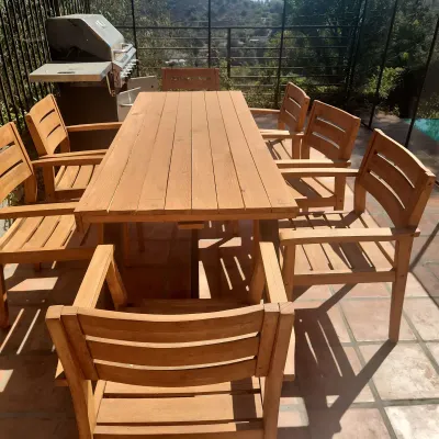 8 Piece Outdoor Furniture Set- Table and Chairs- Moderate wear- Save from buying new! 