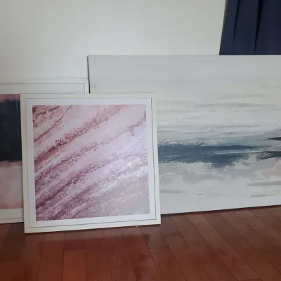 Abstract, Modern, and Large Wall Art, 3 Pcs | Blues & Reds 
