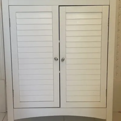 Small Shelving Unit With Shutter Doors
