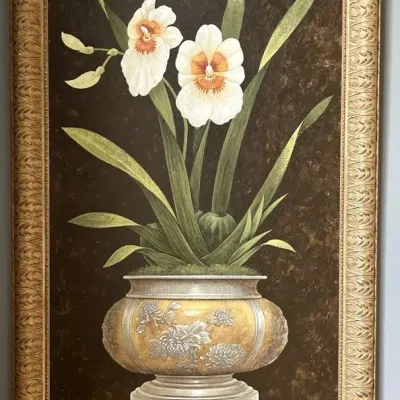 Orchid II Painting On Canvas w/ Frame Lot B
