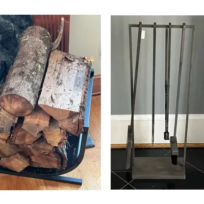 Fireplace Set With Firewood Rack