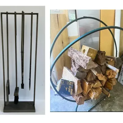Fireplace Set With Firewood Rack