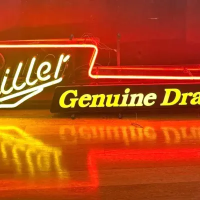 Vintage 1990s Miller Genuine Draft Guitar Neon Sign