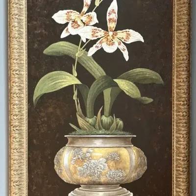 Orchid I Painting On Canvas w/ Frame Lot A