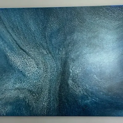 Large Abstract Canvas Painting Signed By Artist Titled “The Storm”