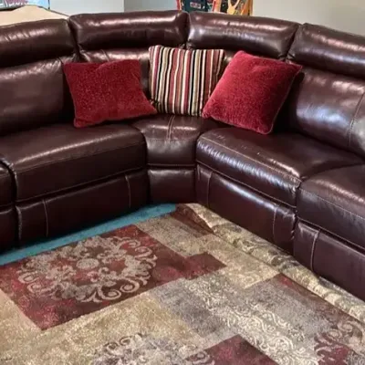 Leather Sectional Sofa w/ Electric Powered Recliners