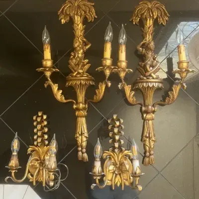 Vintage Lighted Wall Sconces