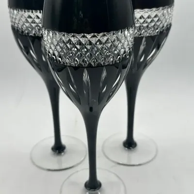  John Rocha for Waterford Style Crystal Black Cut Red Wine Glass