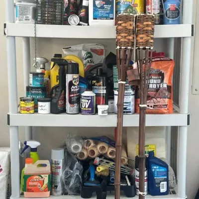 Plastic Shelving With Mystery Contents, Lot B ***Must Take All Items***