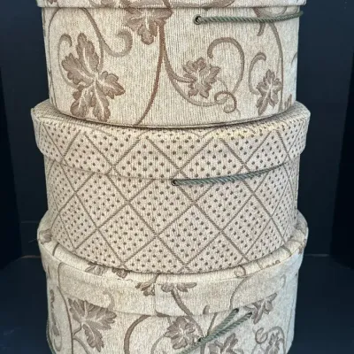 Fabric Covered Nesting Hat Box Trio
