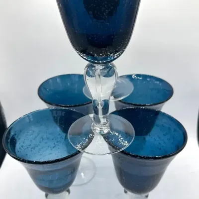 Artland Iris Style Cobalt Blue Bubble Goblets: 6pcs