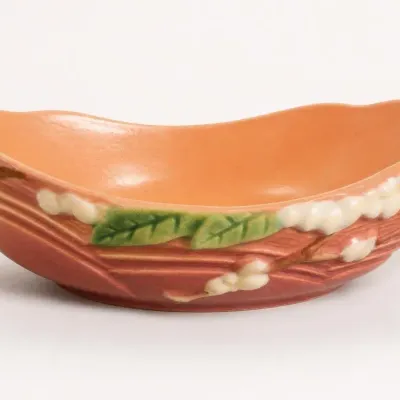 Pink and Green Floral Ceramic Bowl