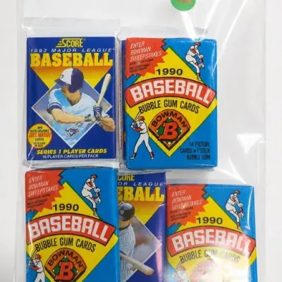 1990 Bowman and 1992 Score Baseball Card Packs