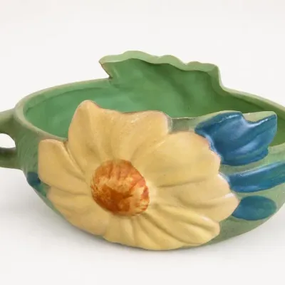 Hand-Painted Floral Ceramic Bowl