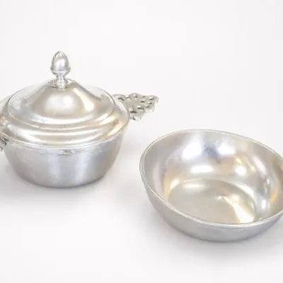 Two-Piece Silver-Tone Metal Serving Bowl Set