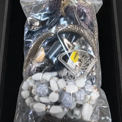 Bagged Assorted Costume Jewelry and Necklaces