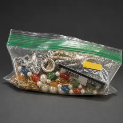 Bagged Assorted Costume Jewelry and Beaded Necklaces