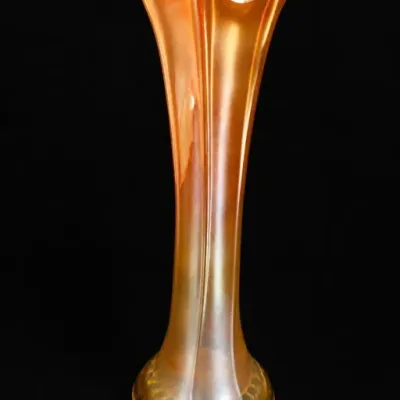 Iridescent Orange Glass Vase