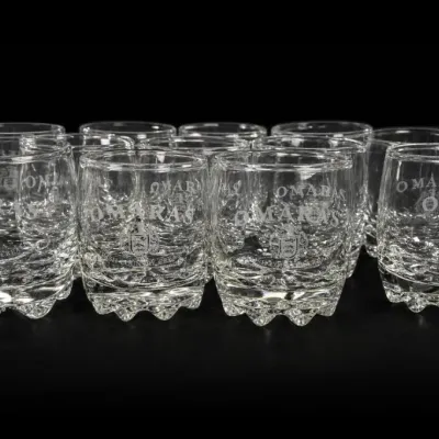 O'Mara's Etched Glass Whiskey Tumblers Set