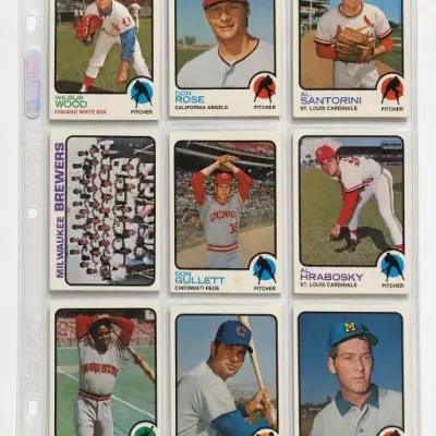 Sheet of 1970s Topps Baseball Cards