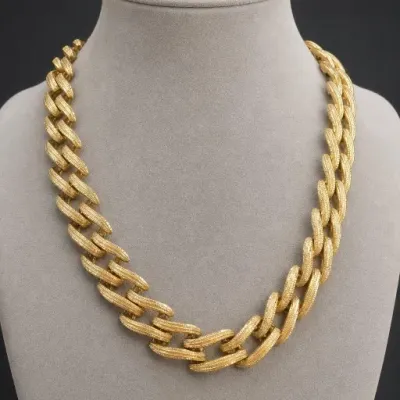 Gold-Tone Textured Chain Necklace