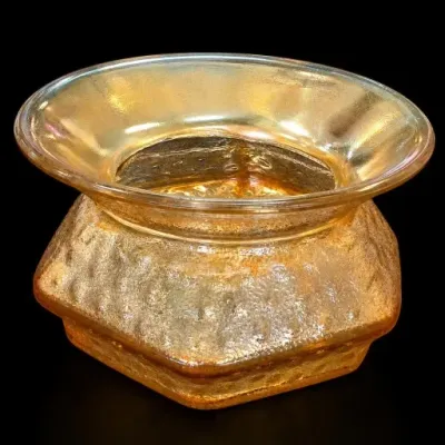 Iridescent Gold-Tone Glass Bowl