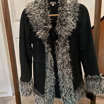 Vintage Black Denim Penny Lane Coat